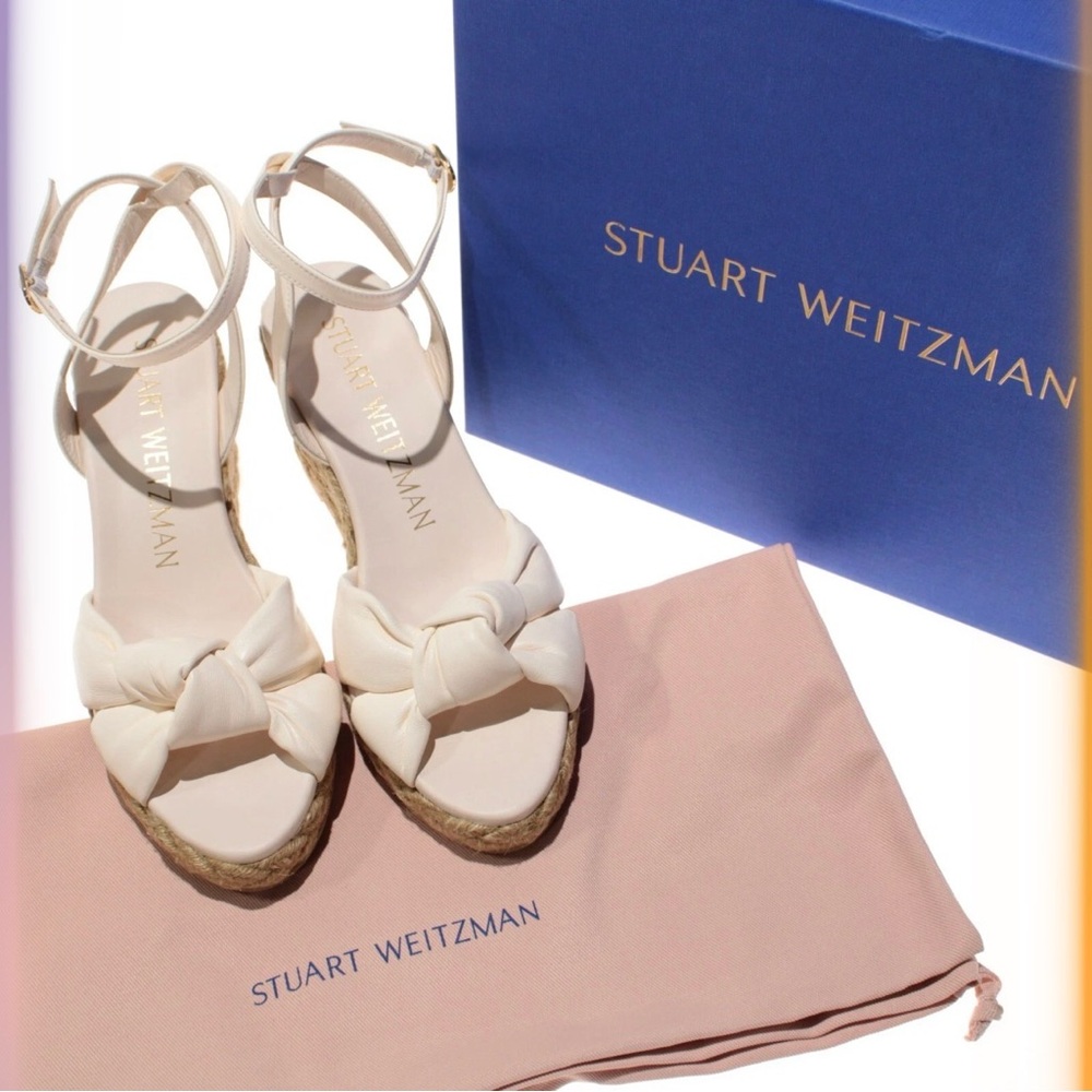 Stuart Weitzman Natural Wedge Sandals